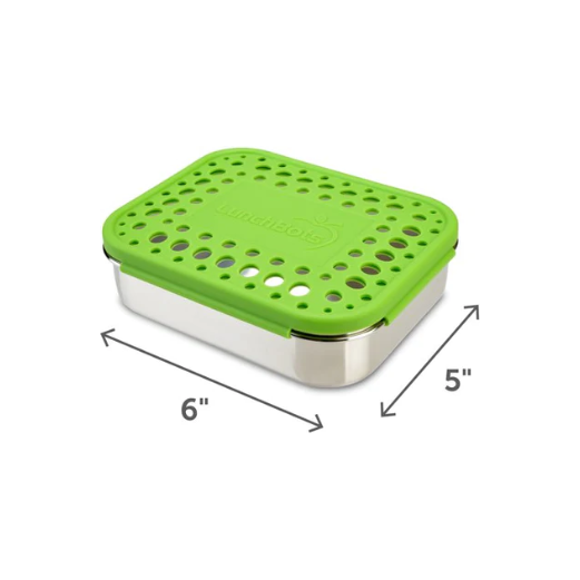 LunchBots Medium Trio Bento Box - GREEN