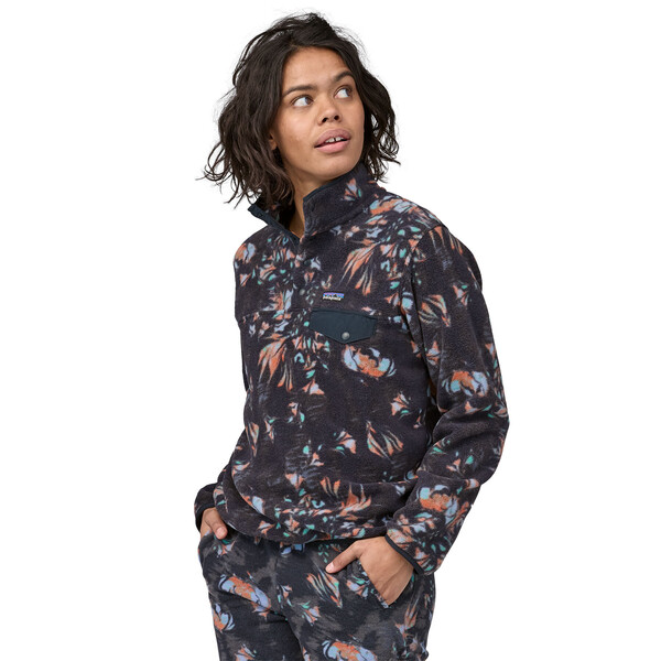 Patagonia Lightweight Synchilla Snap-T Pullover Women's - Swirl Floral: Pitch Blue