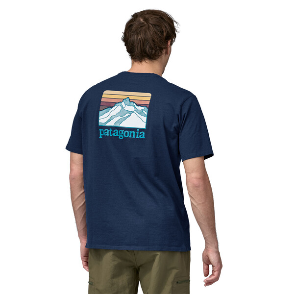 Patagonia Line Logo Ridge Pocket Resposibili-Tee Men's - Lagom Blue