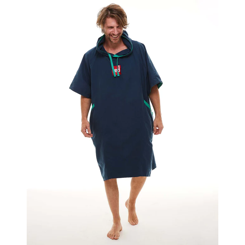 Red Paddle Towelling Change Robe - NAVY
