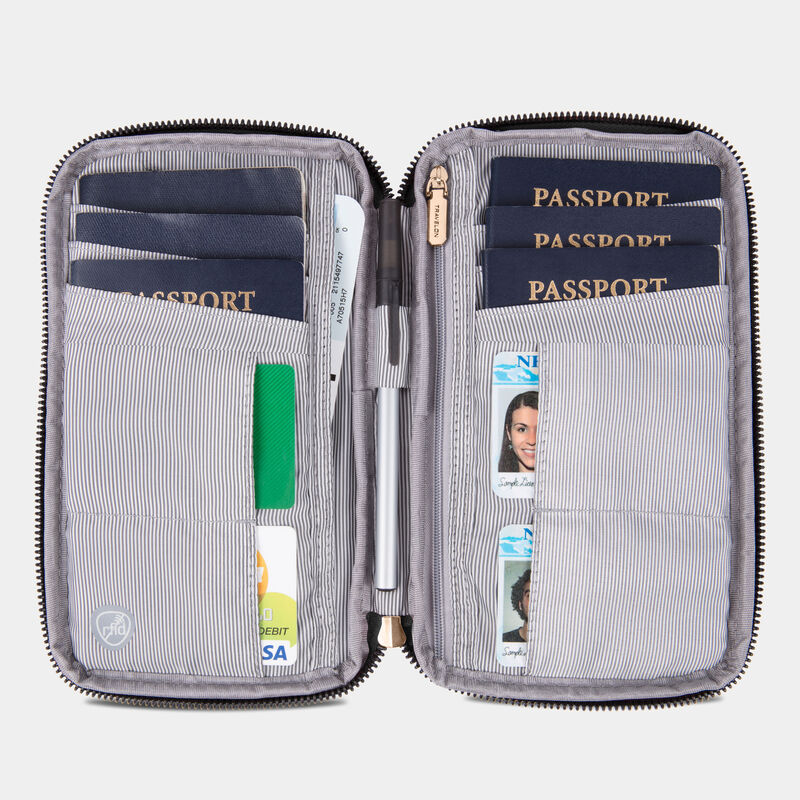 Travelon RFID Family Passport Wallet - BLACK