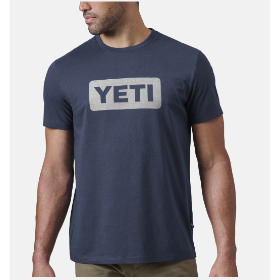 Yeti Logo Badge Short Sleeve T-Shirt Men's - Navy/White