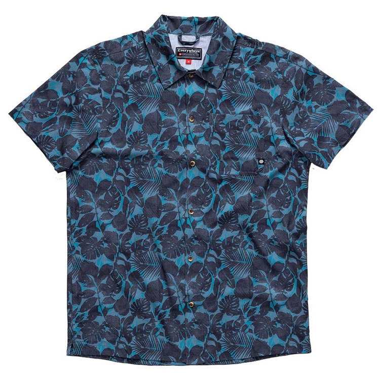 686 Nomad Perforated Button Down Men's - Floral Deep Lake