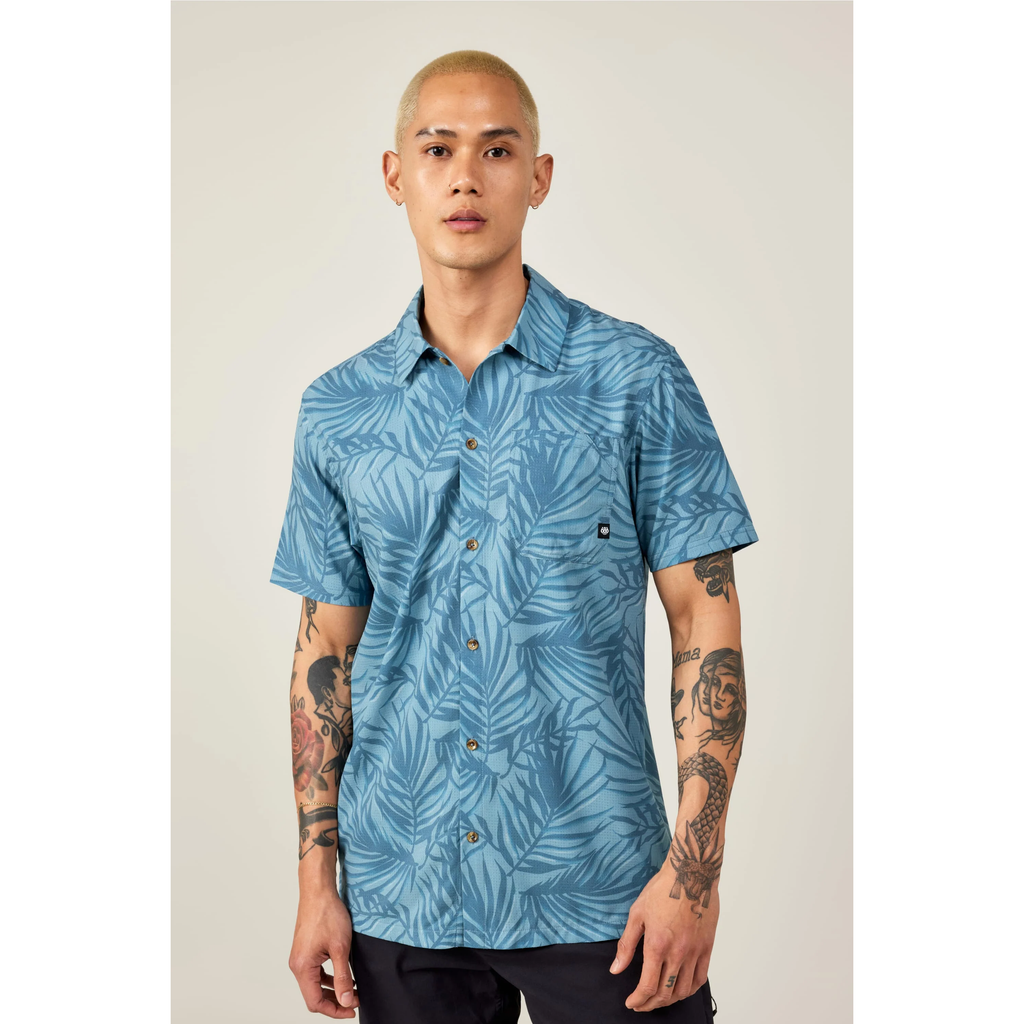 686 Nomad Perforated Button Down Men's - PALMBLUE