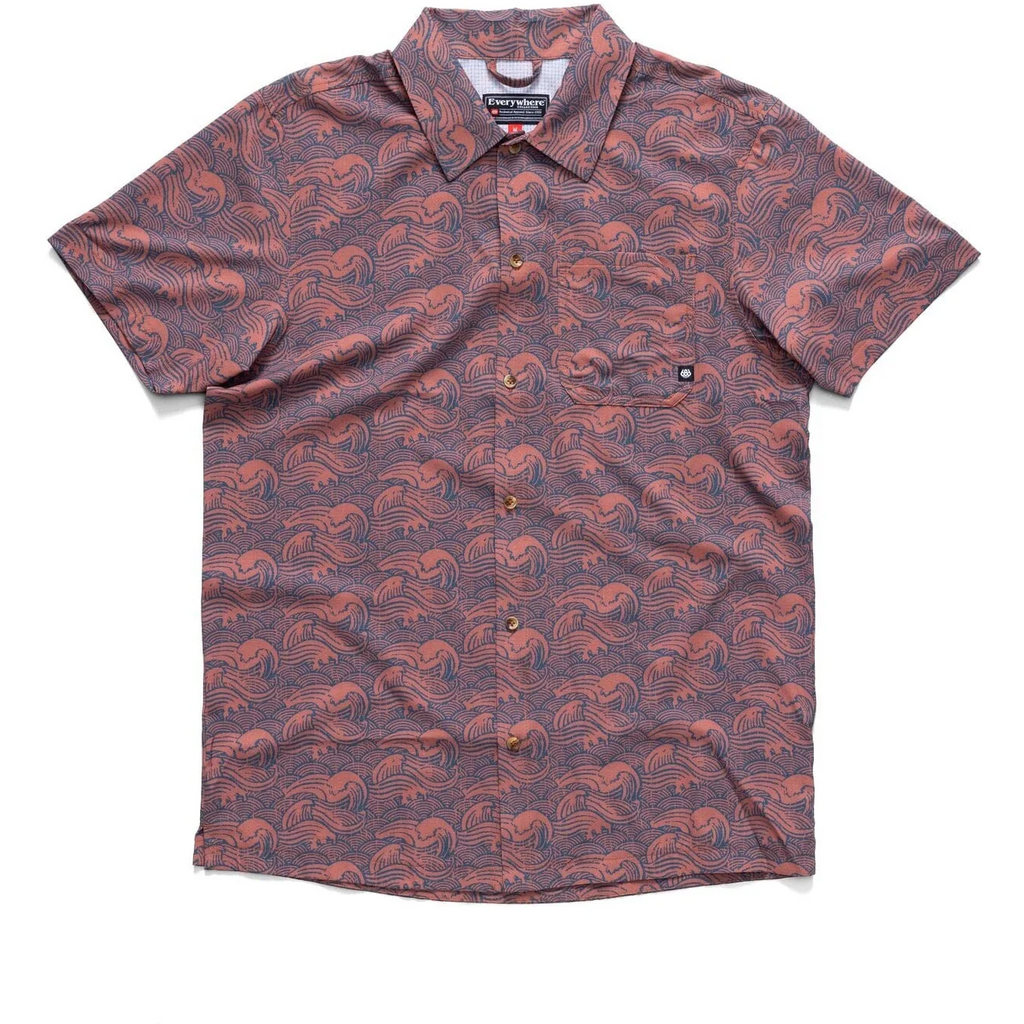 686 Nomad Perforated Button Down Men's - Terracotta