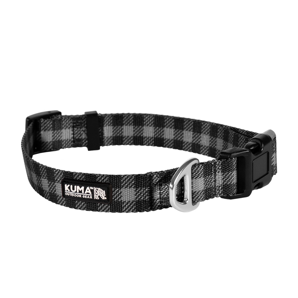 Kuma Lazy Bear Dog Collar - GRY/BLK