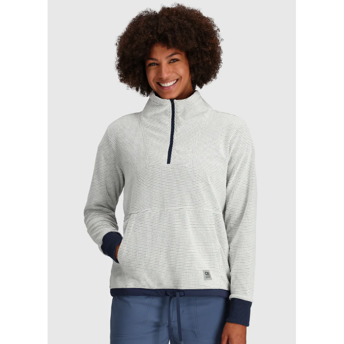 Outdoor ResearchTrail Mix 1/4 Zip Pullover Womens - SNOW/BLU