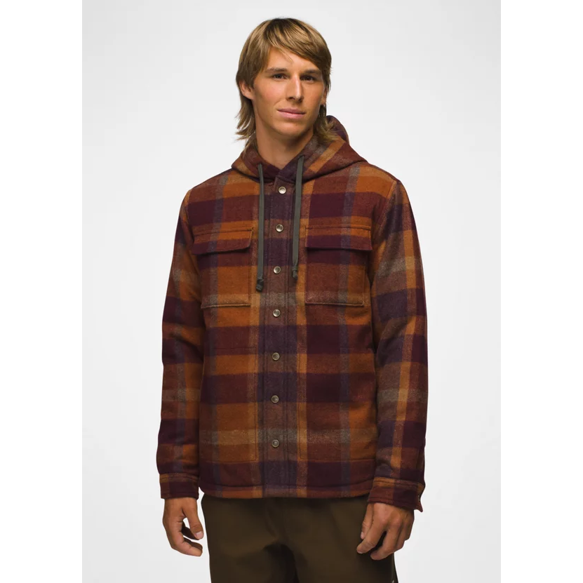 Prana Asgard Hooded Flannel Shirt Men's - Crimson