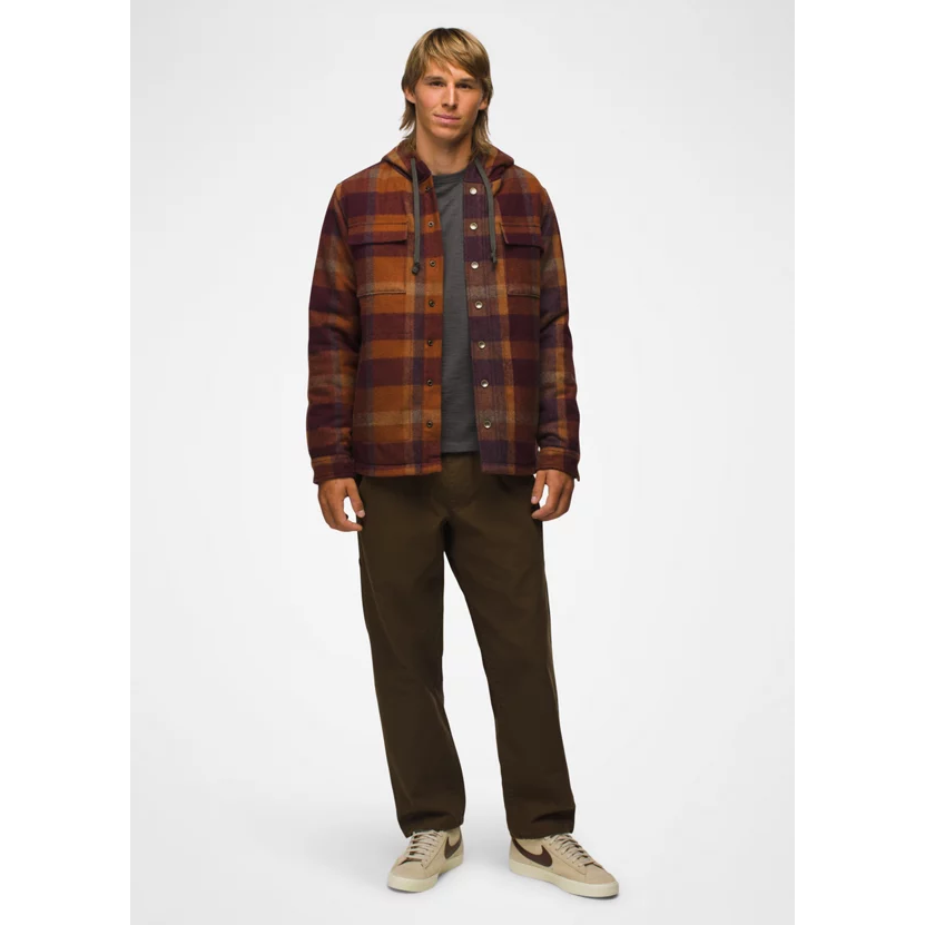 Prana Asgard Hooded Flannel Shirt Men's - Crimson