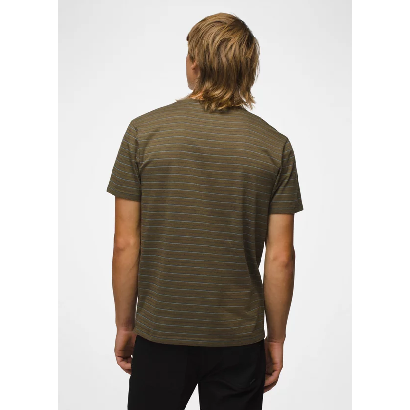 Prana Crew T-Shirt Men's - Cargo Green Stripe