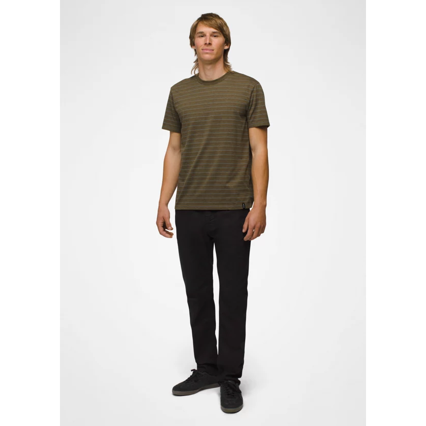 Prana Crew T-Shirt Men's - Cargo Green Stripe