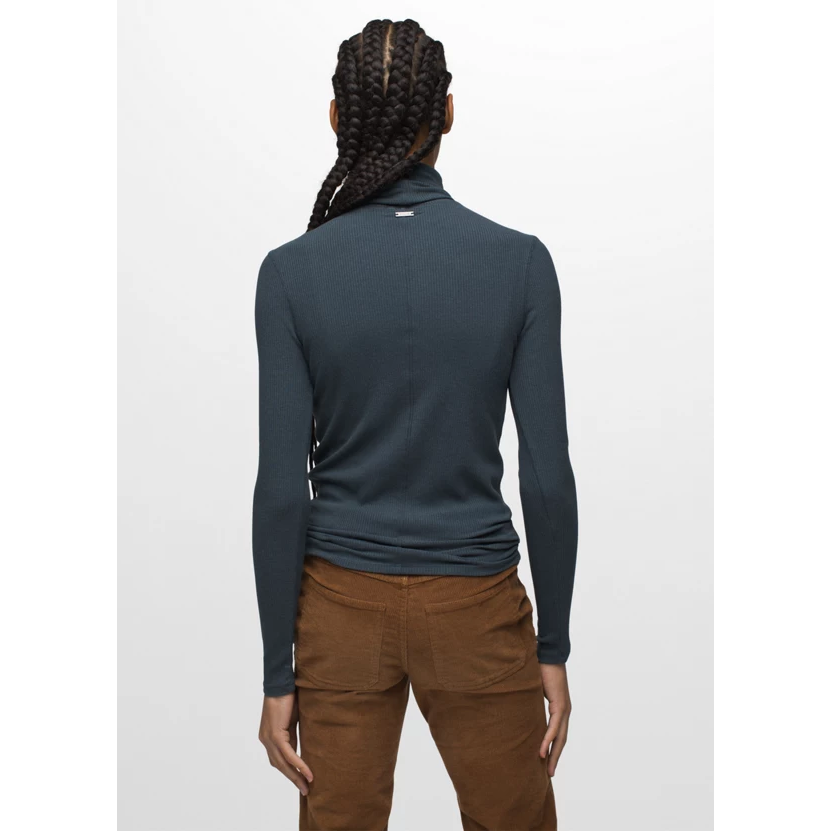 Prana Foundation Rib Turtleneck Women's - Grey Blue