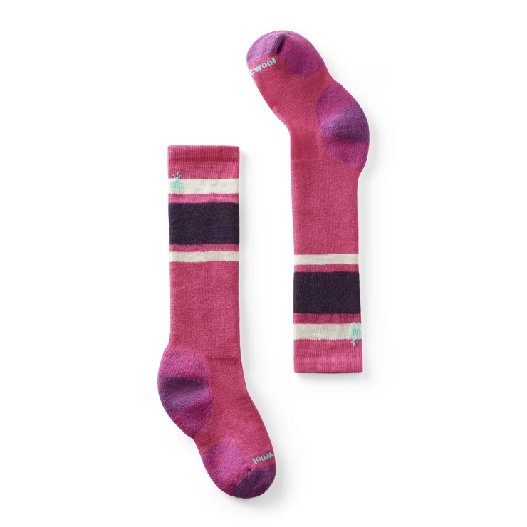 Smartwool Kid's Wintersport Stripe Over The Calf - PWR PINK