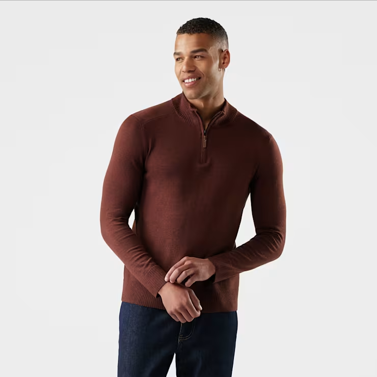 Smartwool Sparwood 1/4 Zip Sweater Men's - PECA/MNK