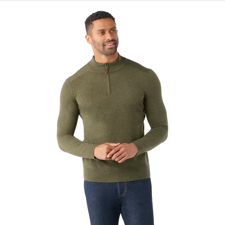 Smartwool Sparwood 1/4 Zip Sweater Men's - WOOD/MOS