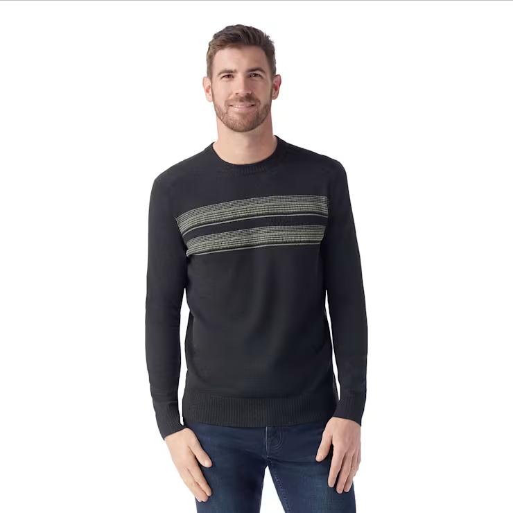 Smartwool Sparwood Stripe Crew Sweater Men's - Charcoal/Moss