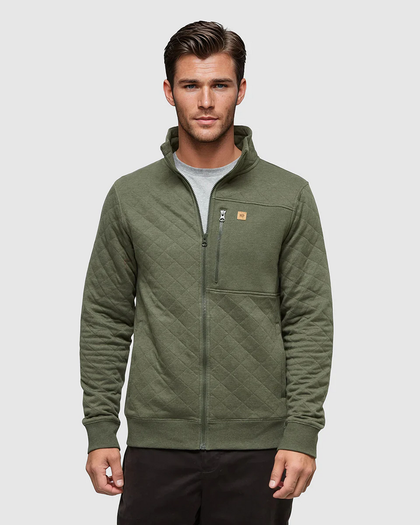 Tentree Begbie Full Zip Men's - OLIVE HT