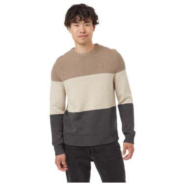 Tentree Highline Blocked Crew Sweater Men's - FOSS/OAK