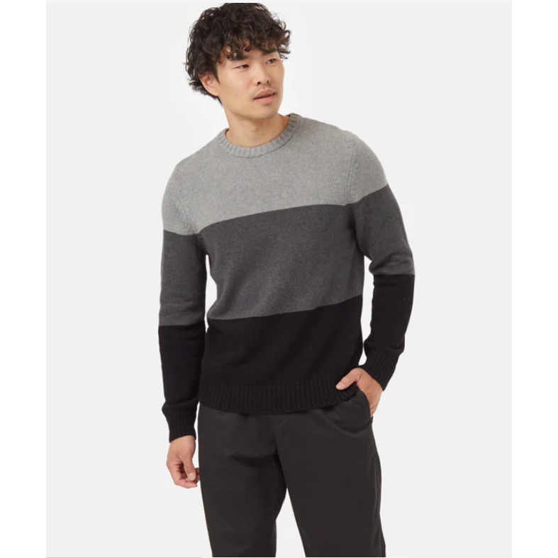 Tentree Highline Blocked Crew Sweater Men's - GRY/DARK