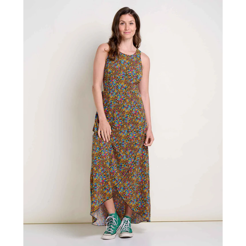 Toad and Co Sunkissed Maxi Dress Women's - Black Micro Floral Print