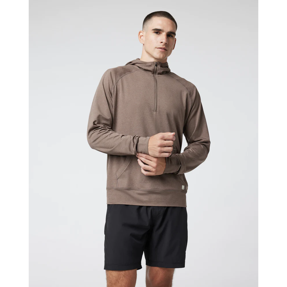 Vuori Ponto Performance 1/2 Zip Hood Men's - FOSSIL