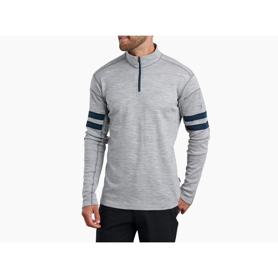 Kuhl Sweater Medium Gray 1/4 Zip Pullover Hike Climb Outdoors