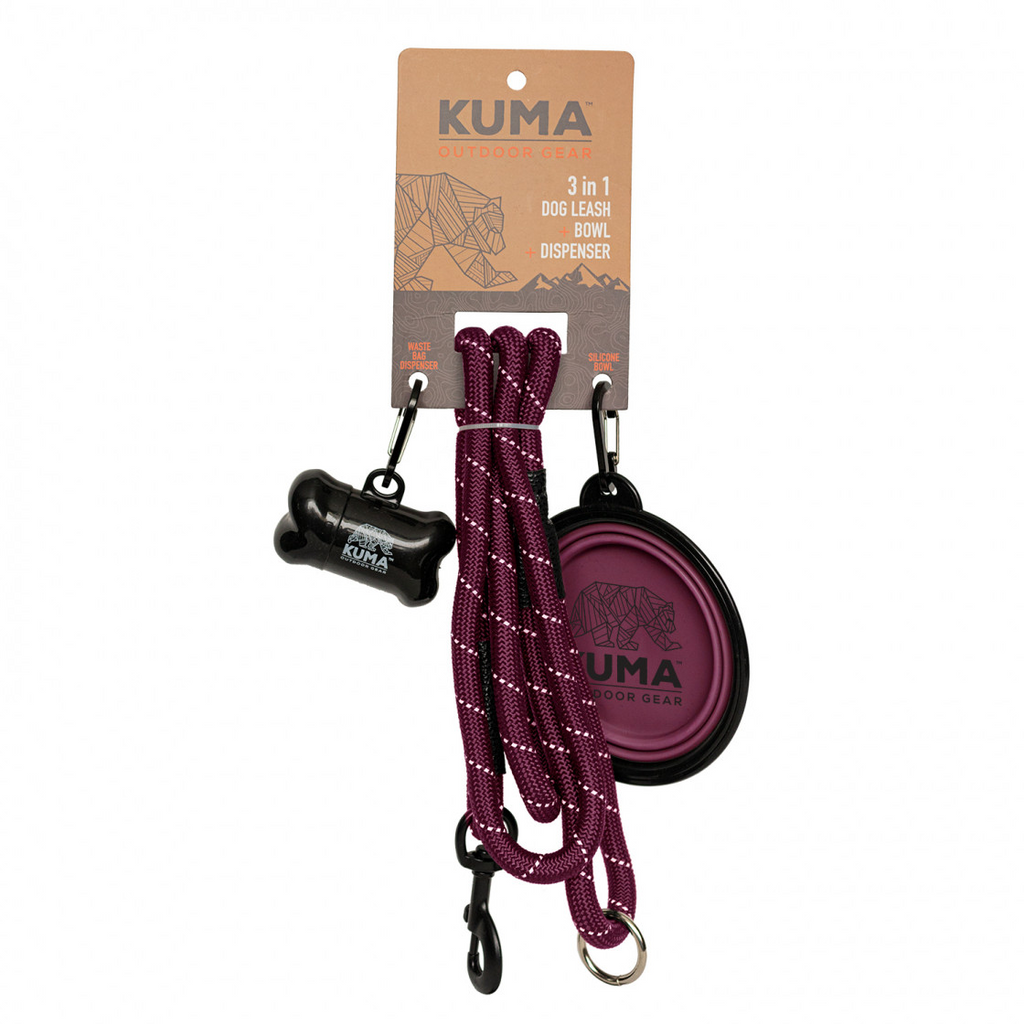 Kuma 3 In 1 Dog Leash - Purple/Grey